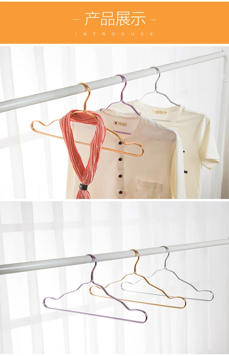 10pcs/lot 42cm Clothes Hanger Durable Antideformation Non-slip Aluminium Alloy Closet Adult Skirt Dress Towel Storage hangers