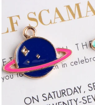 30 шт. очаровательные синие зеленые эмалевые подвески со спутником звездного неба