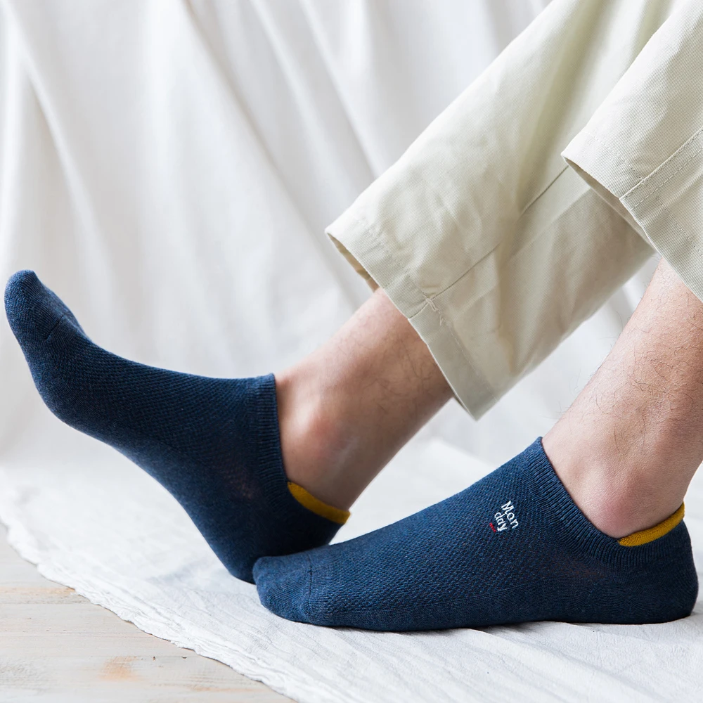 Однотонные мужские носки без показа летние модные хлопковые Харадзюку 1 пара