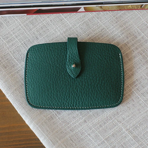 Green Натуральная кожа id card Holder стикер модный замок карта кошелек унисекс визитная карточка тонкий твердый кошелек для кредитных карт - Цвет: Green