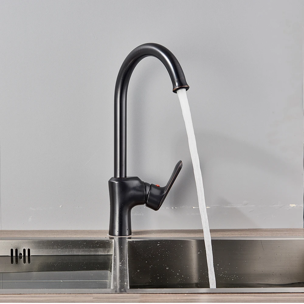 Гусиная шея кухонный кран с одной ручкой вращающийся Носик Ванная комната и