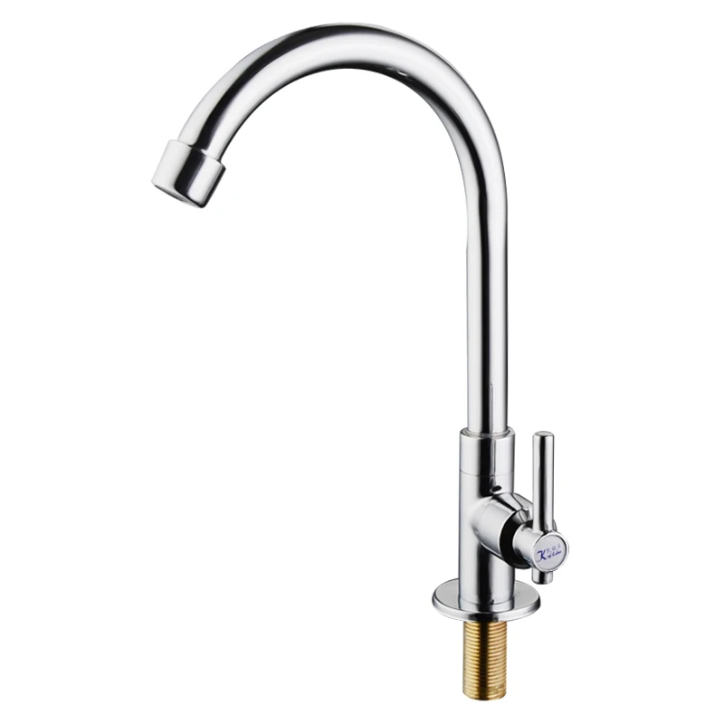 

Full copper kitchen single cold water faucet single cold dish basin sink basin faucet universal rotation into the wall faucet