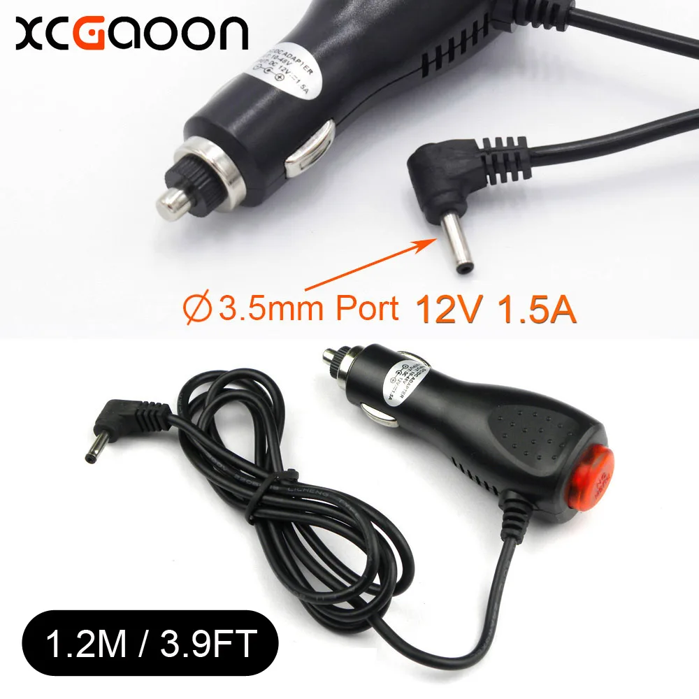 

XCGaoon Φ3.5mm Port Car Charger Adapter for Car Radar Detector DVR Camera input DC 12V-24V Output 12V 1.5A Length 1.2meter 3.9ft