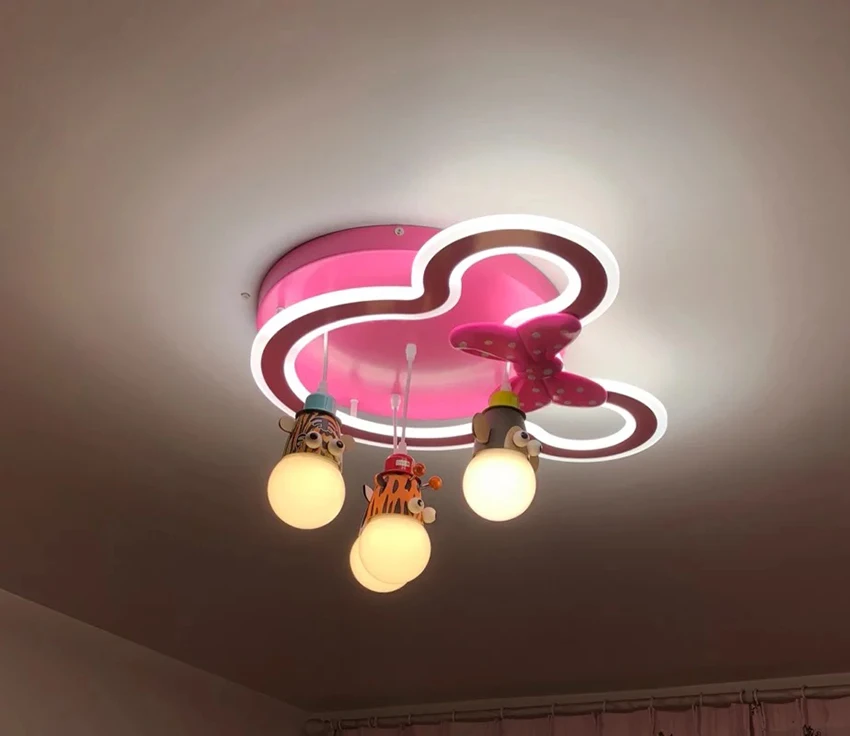 Американская современная люстра детская комната смола животные лампа для