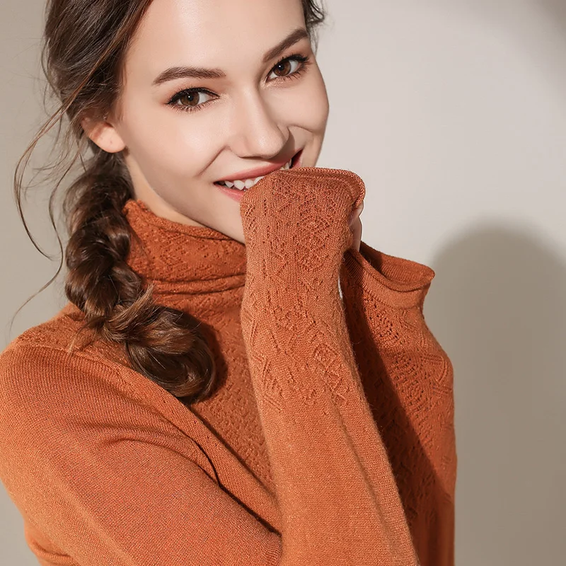 sweaters women winter 2019 Cashmere sweater clothes turtleneck Hollow ladies knitting pullovers | Женская одежда