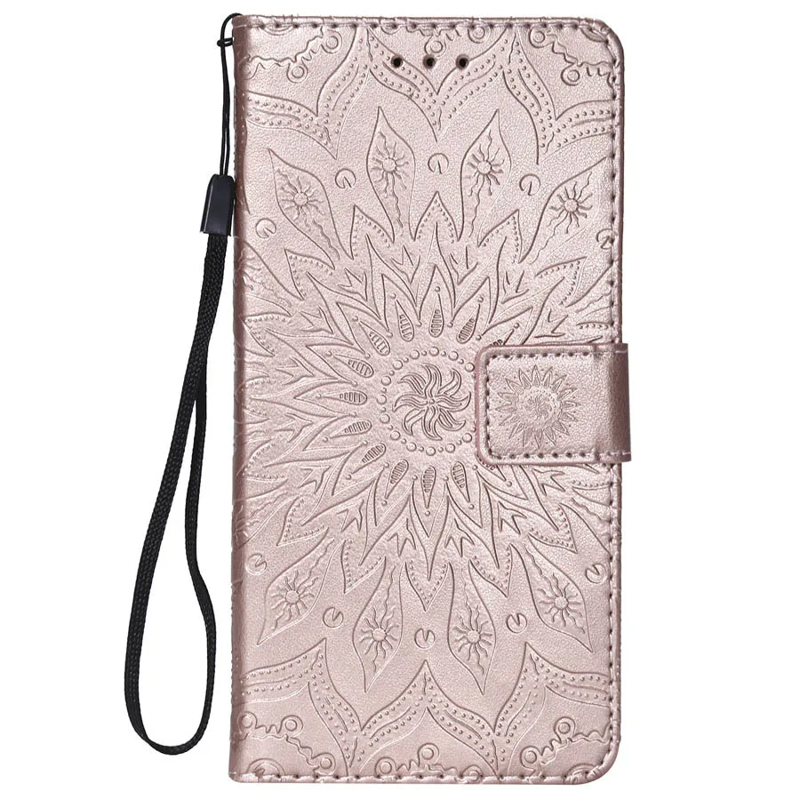 Rose Gold Кожаный чехол xiaomi mi play для Coque xiomi xiaomi mi Play, чехол с изображением подсолнуха, чехол xiaomi Play, кошелек, флип-чехол для телефона Магнитный - Цвет: Rose Gold