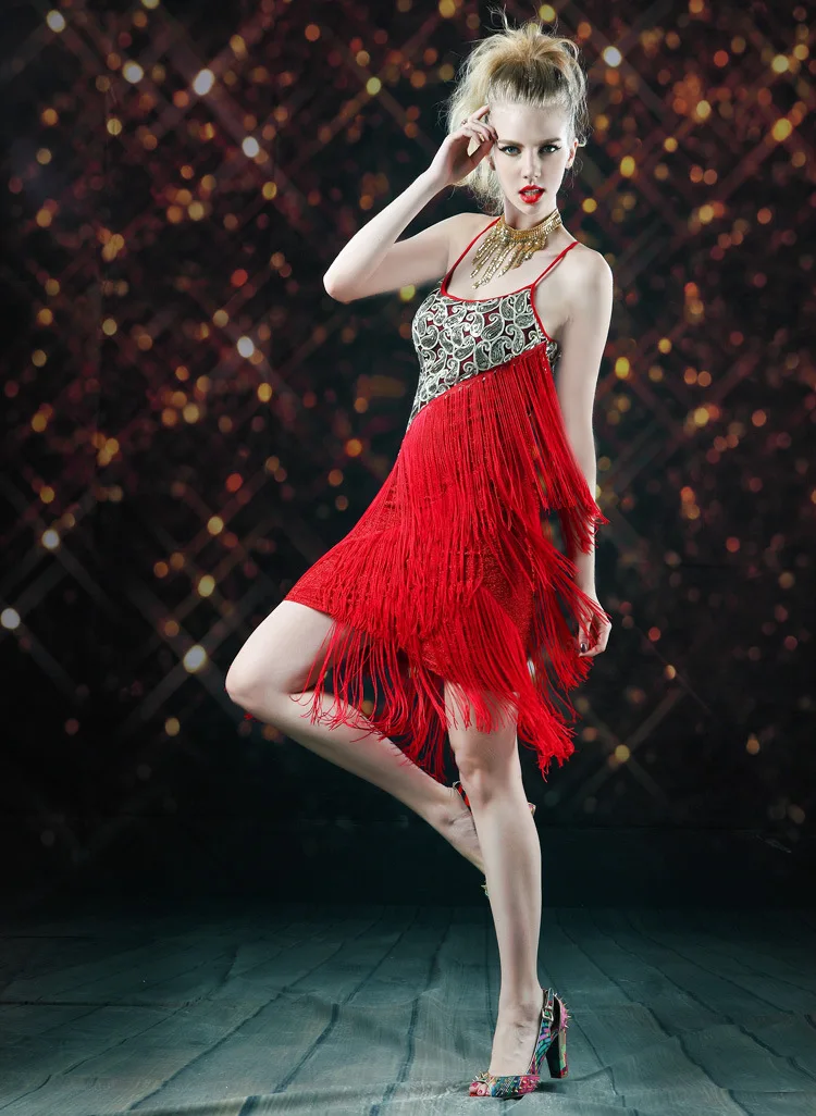 2013 New Latin fringe show clothing shiny piece of conjoined dance skirt matches clothes 1333 | Тематическая одежда и