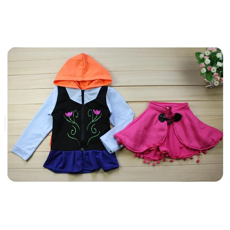 Spring Autumn Girls Coats Jackets Kids Hooded Coat Party Elsa Anna Baby Costumes Children Clothing Clothes Outwear | Детская одежда и