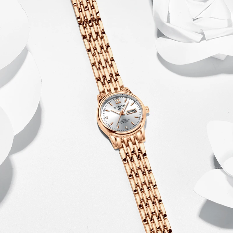 WLISTH Reloj Mujer 2019 женские часы Топ люксовый бренд розовое золото календарная неделя
