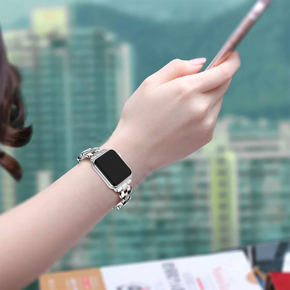 Стальной ремешок для часов Apple Watch Series 4 1 3 2 ремешок стальной ремешок для iWatch 42 38 40 44 мм Ремешки для наручных часов из нержавеющей стали