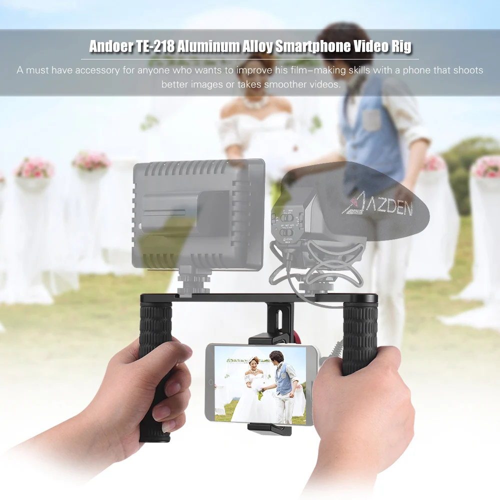Штатив Andoer для смартфона из алюминиевого сплава видеостабилизатор телефона 4 5 см
