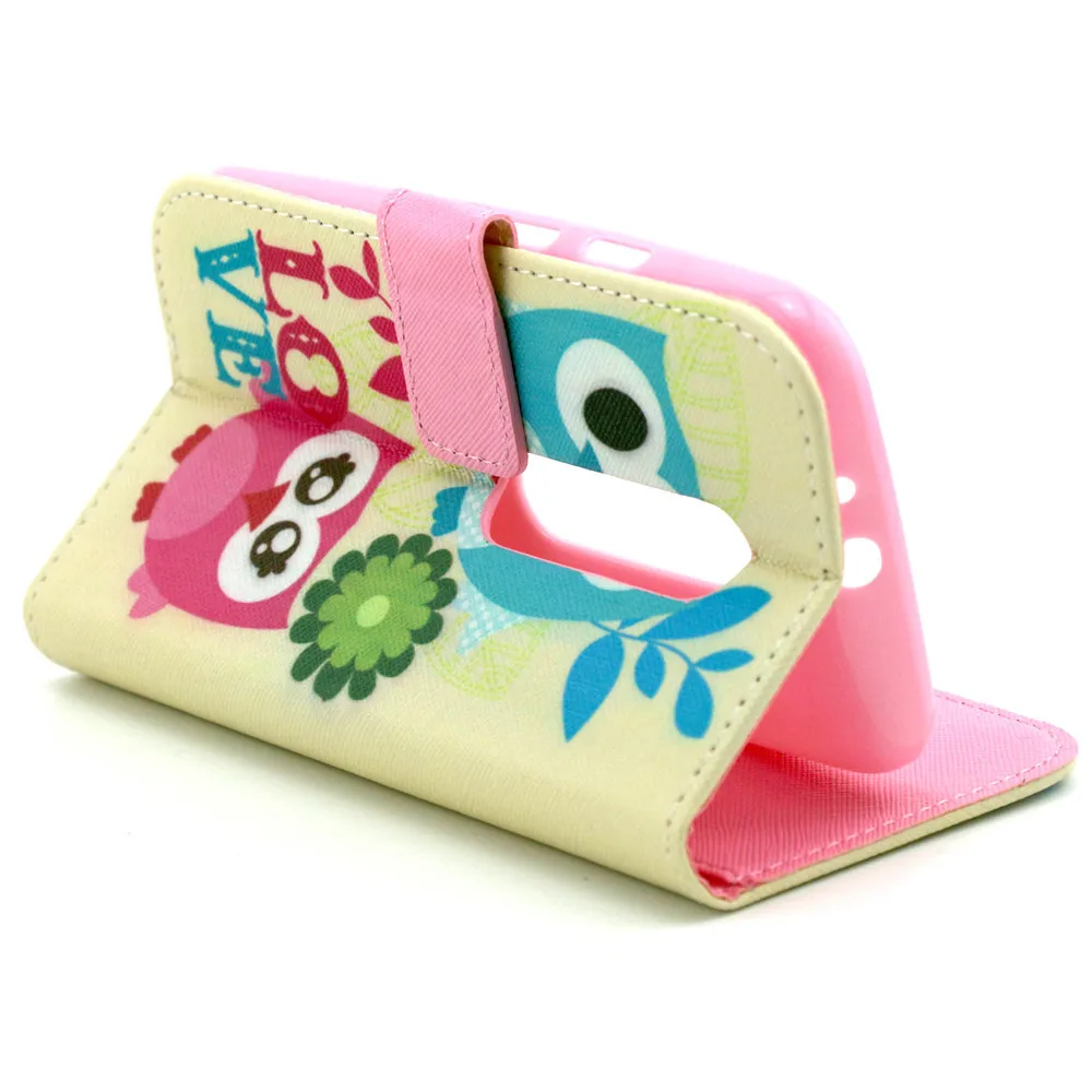 Прекрасный ребенок Совы любовь кожа флип Стенд кошелек визитница чехол для Motorola