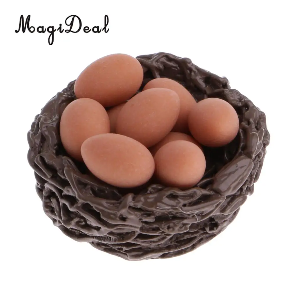 MagiDeal моделирование 1/12 весы кукольный домик миниатюрные куриные яйца и гнездо набор для детей игрушечный миксер Играть Игрушка микро пейзаж