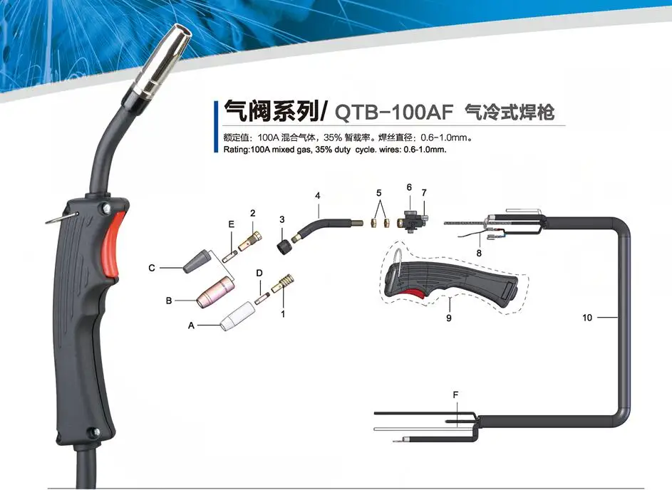 2 5 метров OEM MB 15AK 15 AK фонарь с газовым значением для Mig 130 MIG Welder 100AF JINSLU Gun|mig torch|mig gunmb