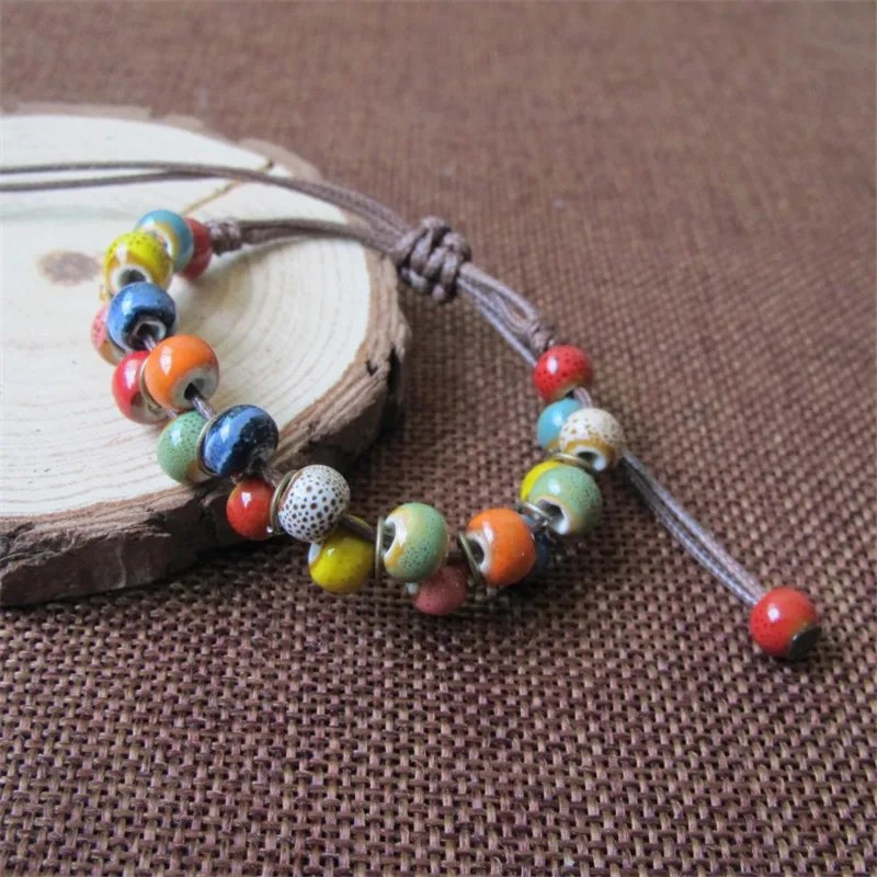 Brokenstone Fashion leaves ceramic bead female retro bracelets &amp bangles | Украшения и аксессуары