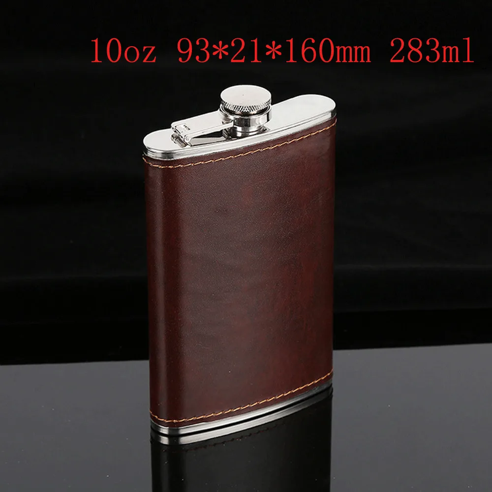 10oz 5-10 унций нержавеющая сталь Хип Ликер Алкоголь виски фляга крышка карман бутылка вина - Цвет: 10oz