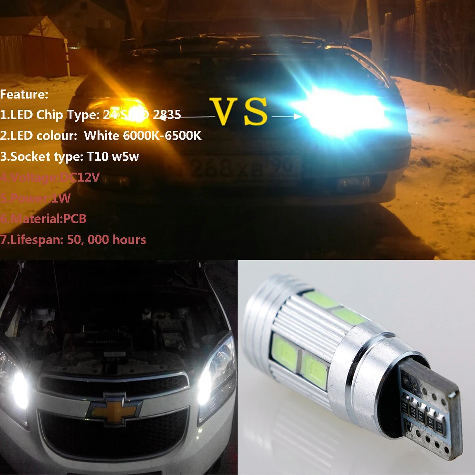 LEADTOPS T10 W5w светодиодный 4X автомобильный Стайлинг автоматические светодиоды s