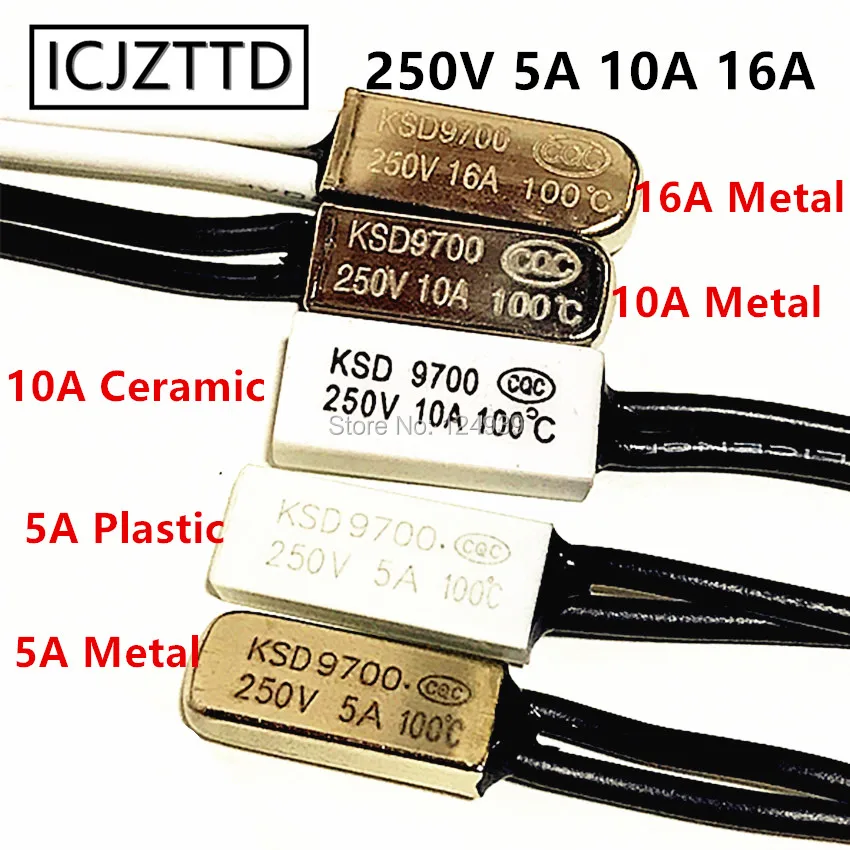 KSD9700 термостат 5 А 10 А 16 А 250 В переключатель температуры нормально закрытый открытый NC № 40-150 градусов