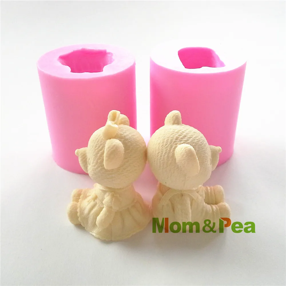 Mom& Pea 0494,, силиконовая форма для мыла в форме медведя для мальчиков, украшение торта, помадка, 3D форма для торта, силиконовая форма для пищевых продуктов