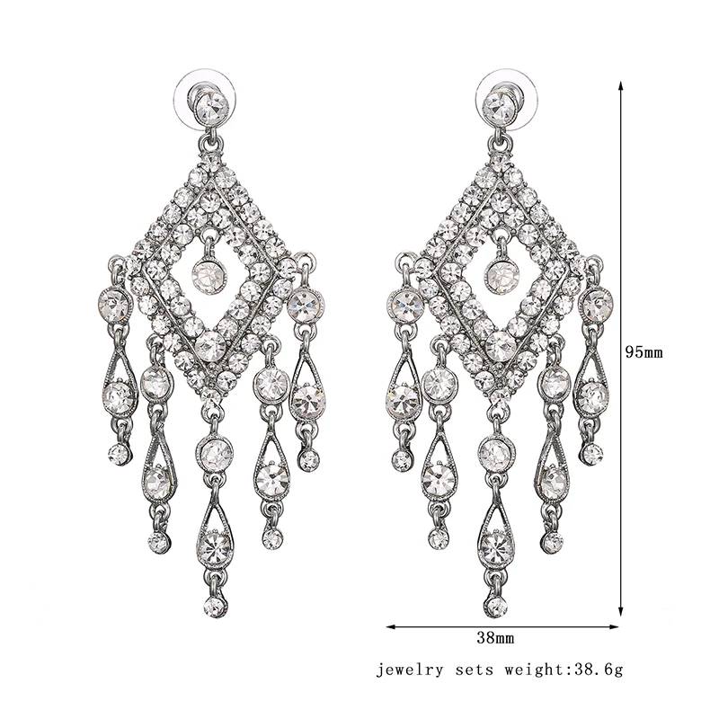 Глаза форма посеребренные серьги Лидер продаж Длинные Стиль Кристалл Циркон
