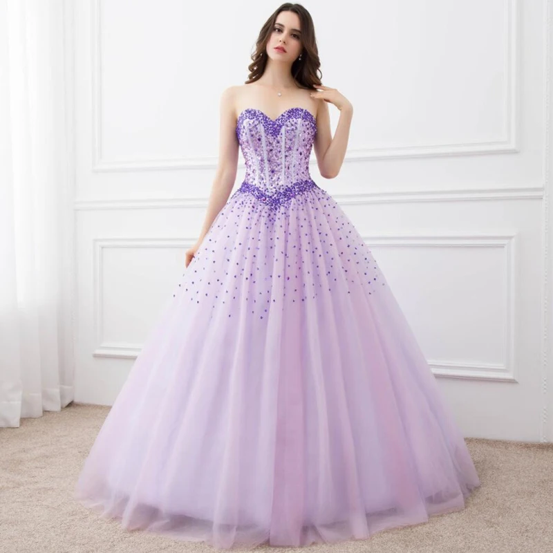 Бальное платье Quinceanera милое розовое для выпусквечерние вечера с кристаллами и