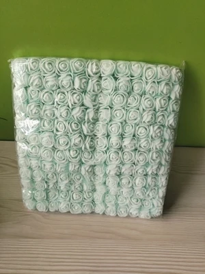 Light green 144 шт 2 см мини пена Искусственный цветок розы Букет Многоцветный Роза свадебное украшение цветок розы 1 упаковка - Цвет: Light green