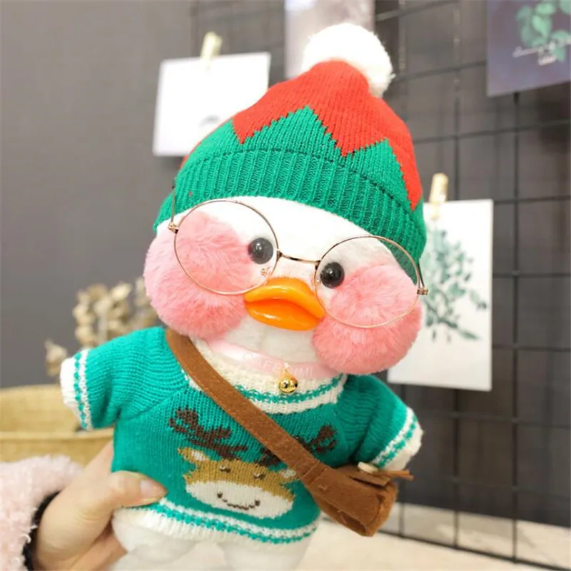 Белый LaLafanfan Kawaii кафе Мими желтая утка плюшевая игрушка милая мягкая кукла мягкие животные куклы детские игрушки подарок на день рождения для детей
