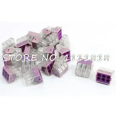 

20Pcs 0.75-2.5mm2 1.5-2.5mm2 6 Way Terminal Block Push Wire Connector