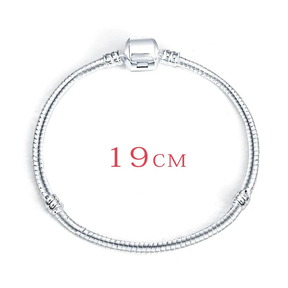 19 CM Hengyi 5 стилей Серебряный Цвет Любовь змея цепи браслет и браслет 17 см-20 см DIY ювелирные изделия - Цвет камня: 19 CM