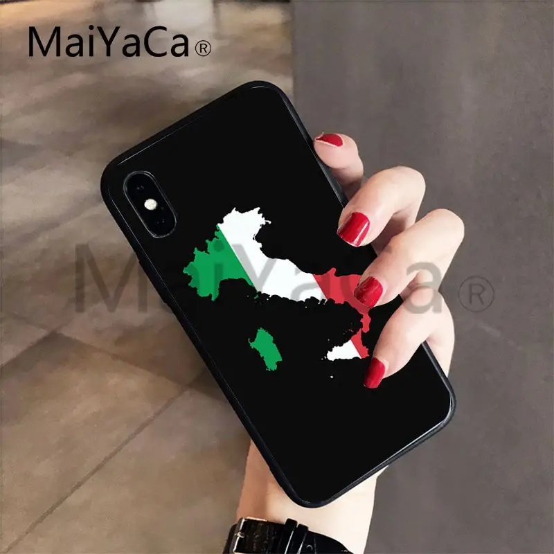 Чехол MaiYaCa с итальянским флагом и картой Европы мягкая задняя крышка из ТПУ для