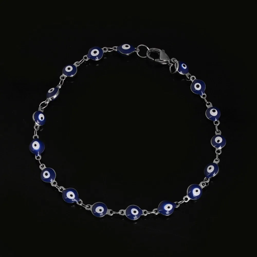 Новый дизайн синий кристалл камень циркон от сглаза &quotцепи Шарм Браслеты