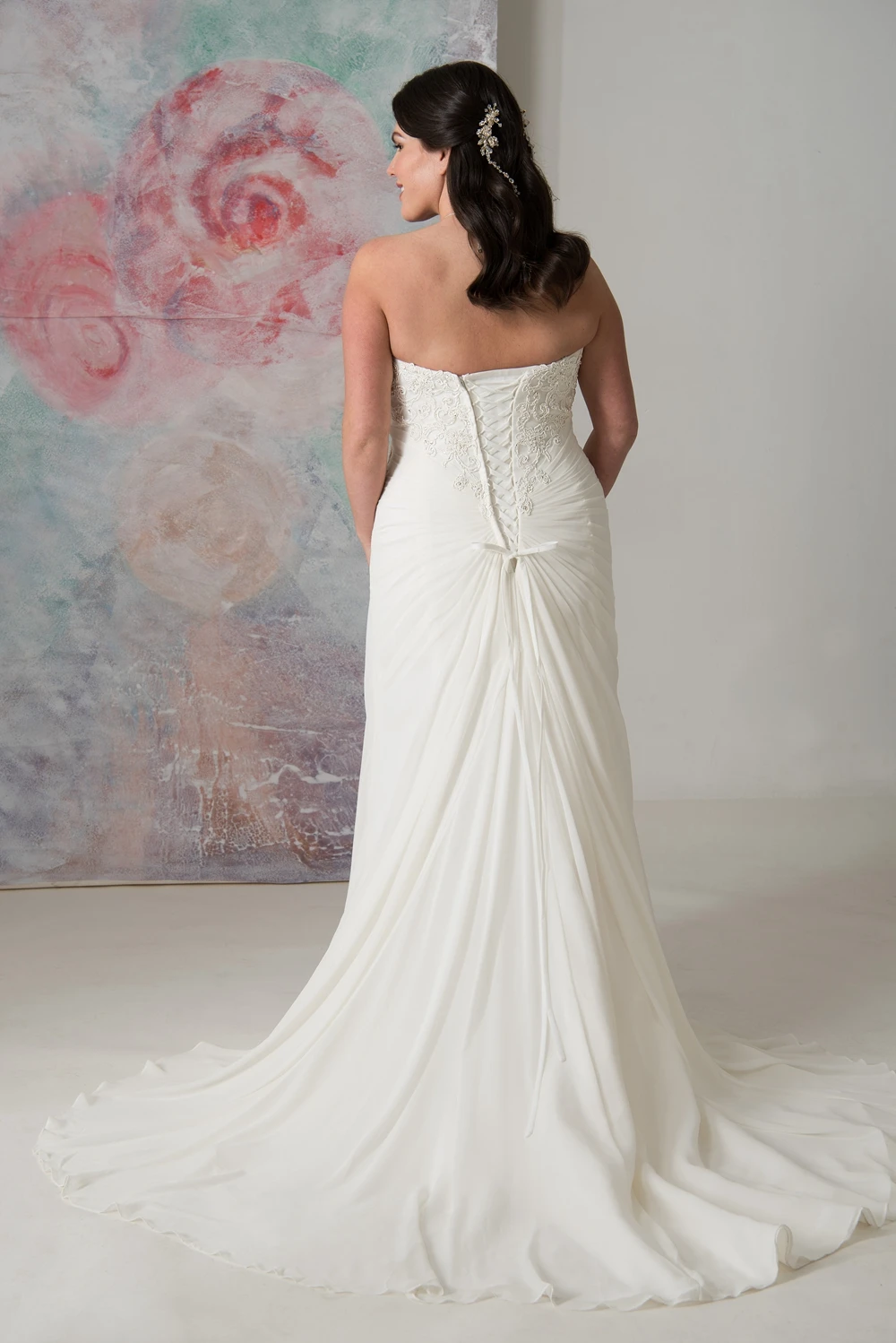 Простые белые/цвета слоновой кости шифоновые Свадебные платья Hochzeitskleid Vestidos de Novia аппликация облегающее размера плюс платье невесты по индивидуальному заказу