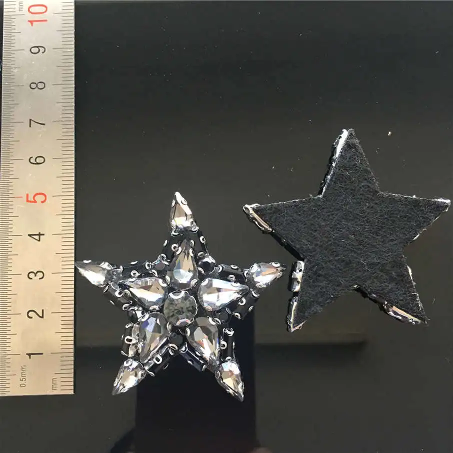 Ручные аппликации cystal Стразы круглая Брошь вышитая отделка кисточка кружево звезда бахрома DIY пришить патч Свадебная аппликация 0404A