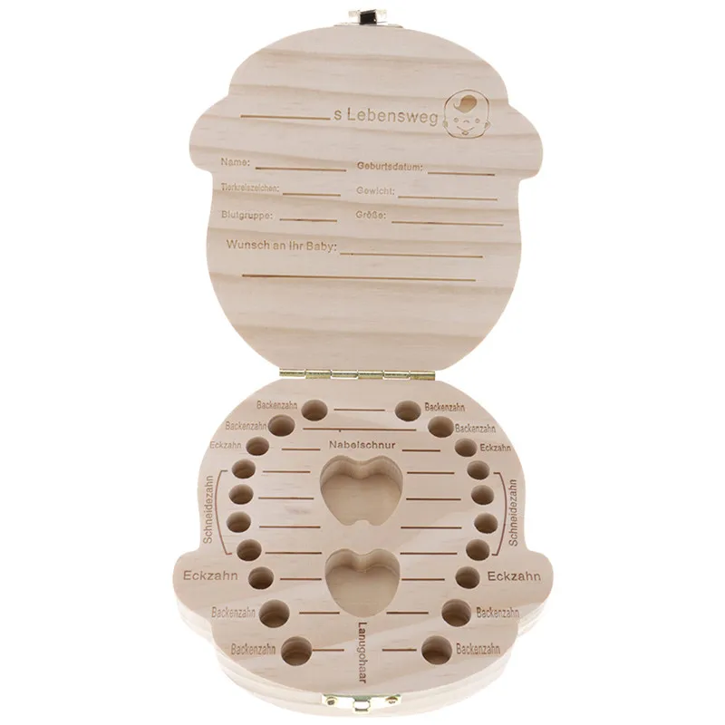 1 PC Cute Boy Girl Image Wooden Personalized Baby Tooth Deciduous Souvenir Box 7 Language | Игрушки и хобби