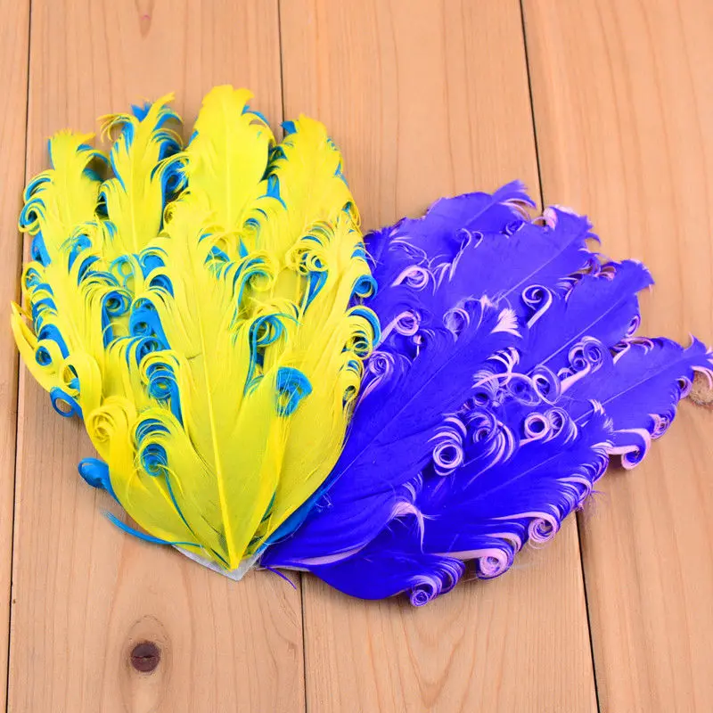 Оптовая продажа 100 шт./лот шикарные подкладки из курчавых перьев для ободков