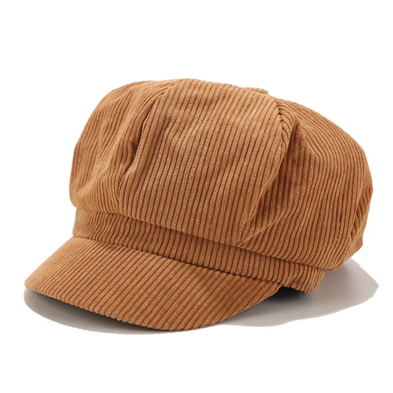 Хлопоковый берет, шляпа, женская шапка Newsboy, берет Baker cap, 90 девочек, береты с козырьком, элегантный однотонный берет, Женская восьмиугольная шапка