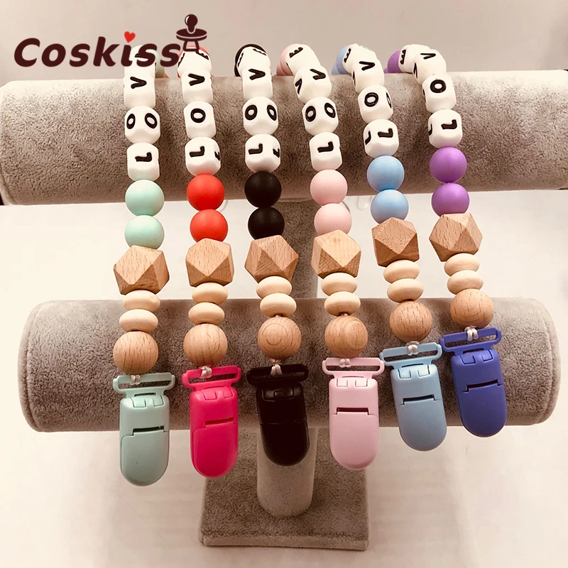 NEW DIY Silicone Baby Pacifier Clip Personalised Name Colorful Chain for Teething Soother Chew Toy Dummy Clips | Мать и ребенок