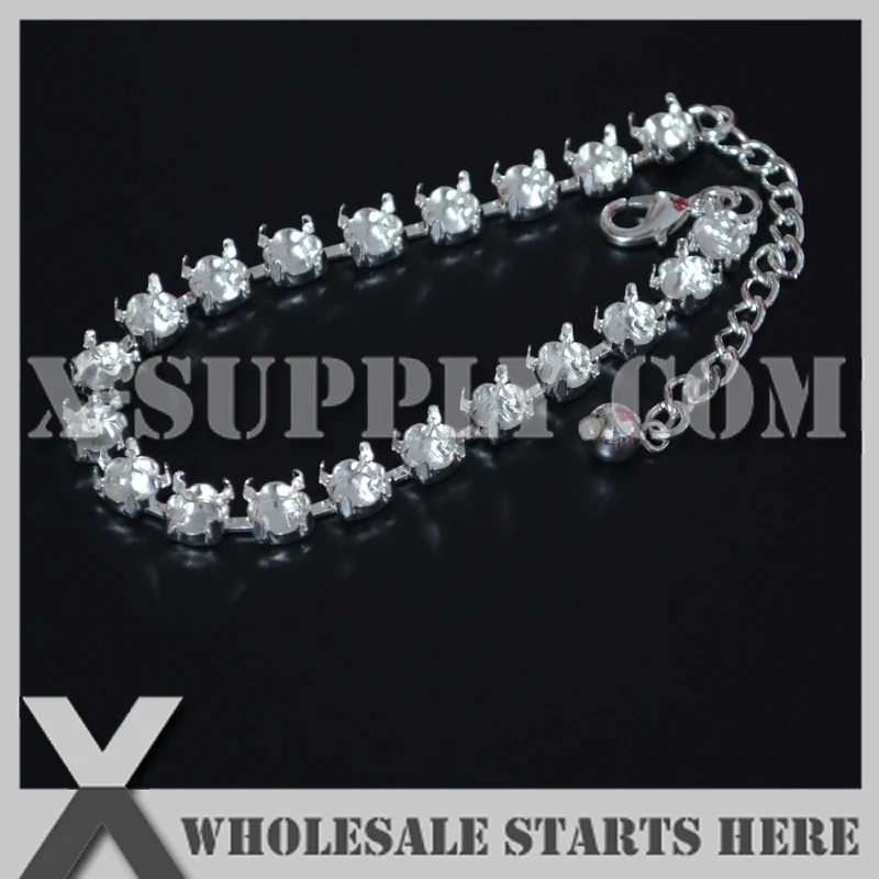 SS28(6 мм) Круглая пустая цепь для теннисного браслета украшения ювелирных изделий