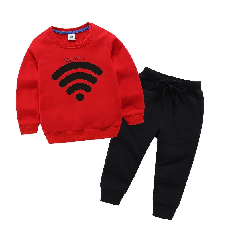 Children's clothes spring autumn toddler baby sports suit cotton letter long sleeve t - shirt + trousers boys and girls | Детская