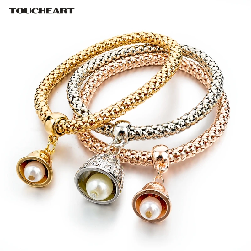 

TOUCHEART Gold color Simulated Pearl Charm Bracelets With Stones For Women Bracelet Femme Turkish Jewelry 2017 SBR150185
