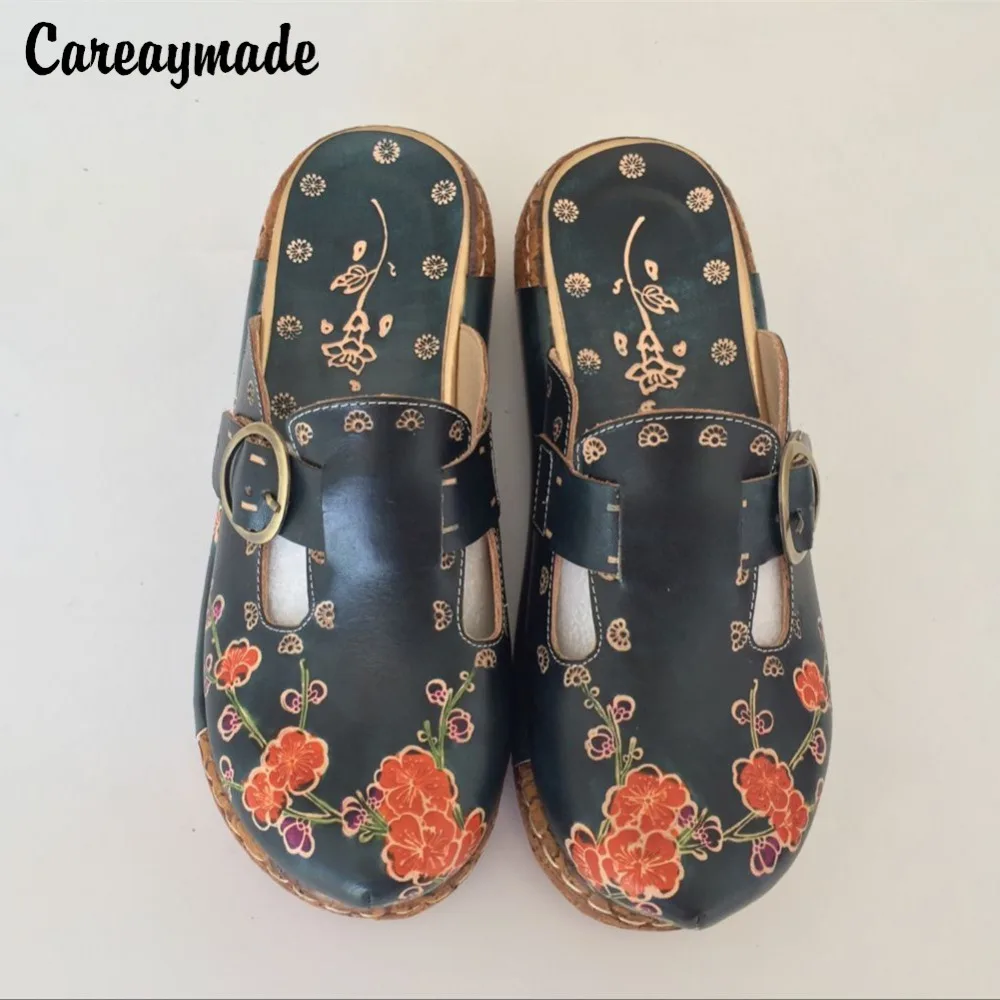 Женские повседневные босоножки careaymadeв народном стиле из воловьей кожи ручной