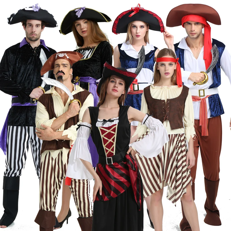 Костюм пирата для взрослых женщин и мужчин костюмы косплея пиратов на Хэллоуин