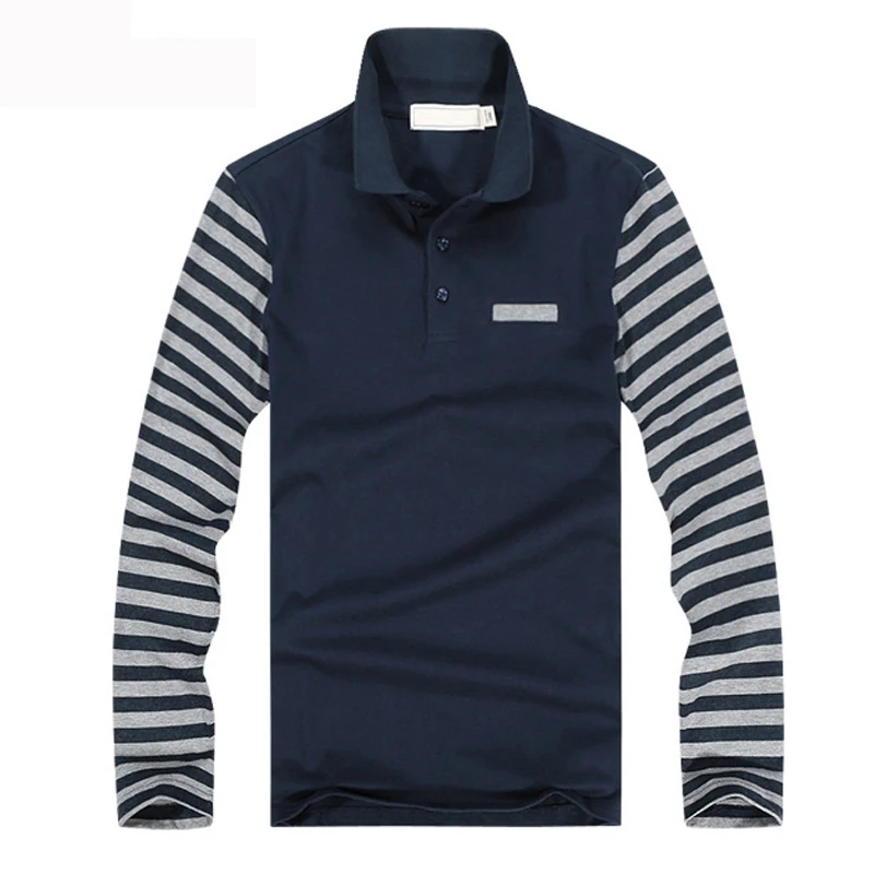 Бренд Для мужчин рубашка поло с длинным рукавом Повседневное Дизайн решетки шить