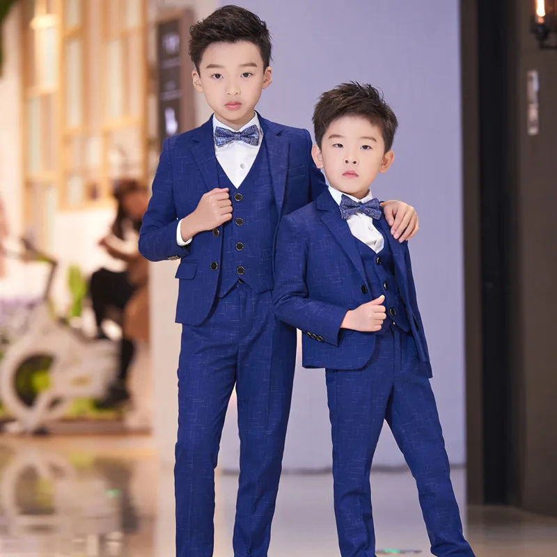 

T033 New Small children suit Coat boy baby Autumn leisure Blazer+Shirts+Pants+Bowtie 4pcs Boy Suit