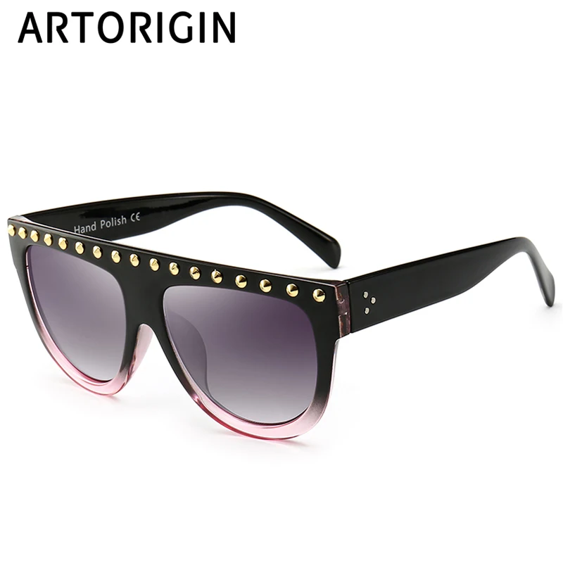 Роскошные солнцезащитные очки для женщин в стиле панк с заклепками Винтажные
