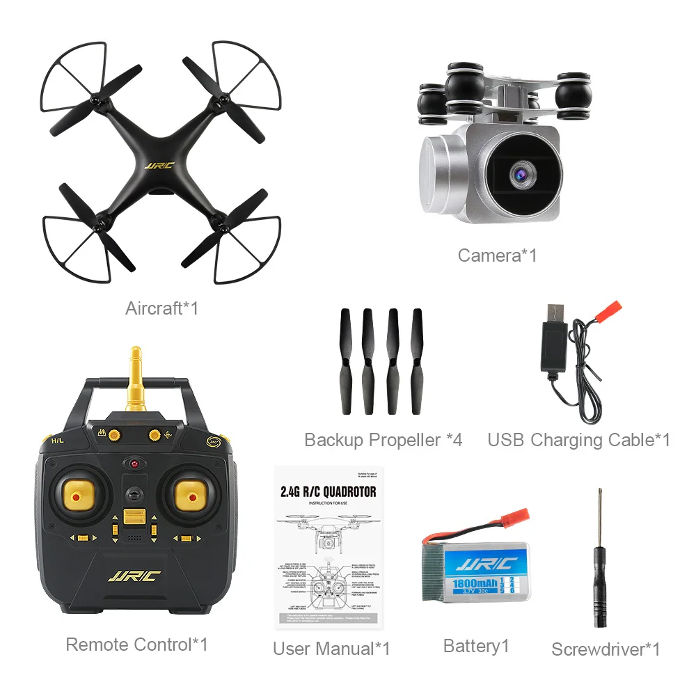 JJRC H68 Радиоуправляемый Дрон с камерой 720P высота удержания Квадрокоптер 20 минут