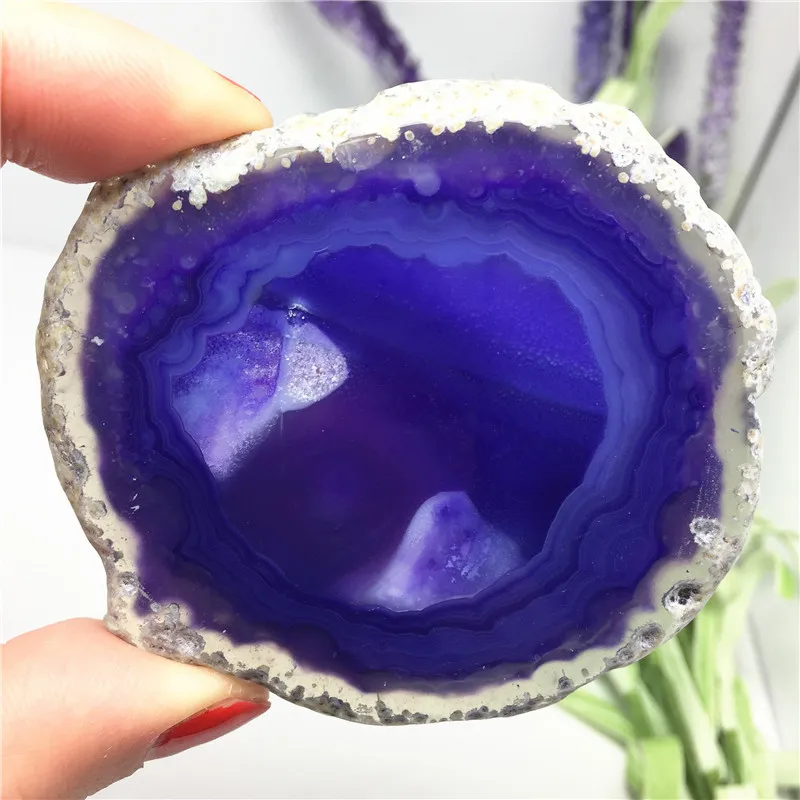 Красивый фиолетовый Агат ломтик кварца геоде нерегулярные подставки для