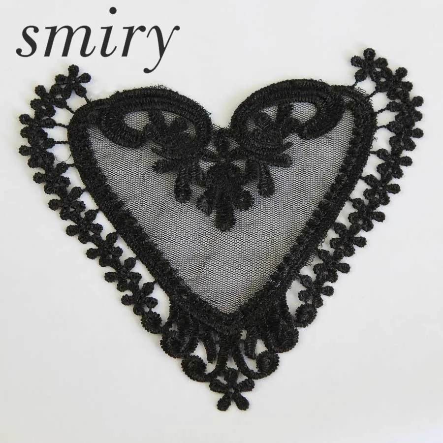 Красивая кружевная Аппликация в форме сердца сетчатая отделка для одежды
