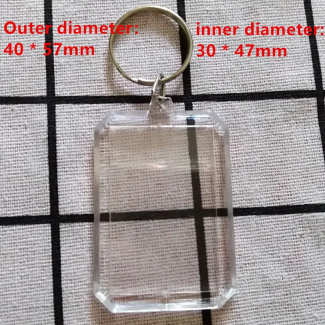 

Free shipping 1000pcs Octagon Shaped Transparent Blank Photo Picture Frame Key Ring Split Ring keychain Gift For Men Women