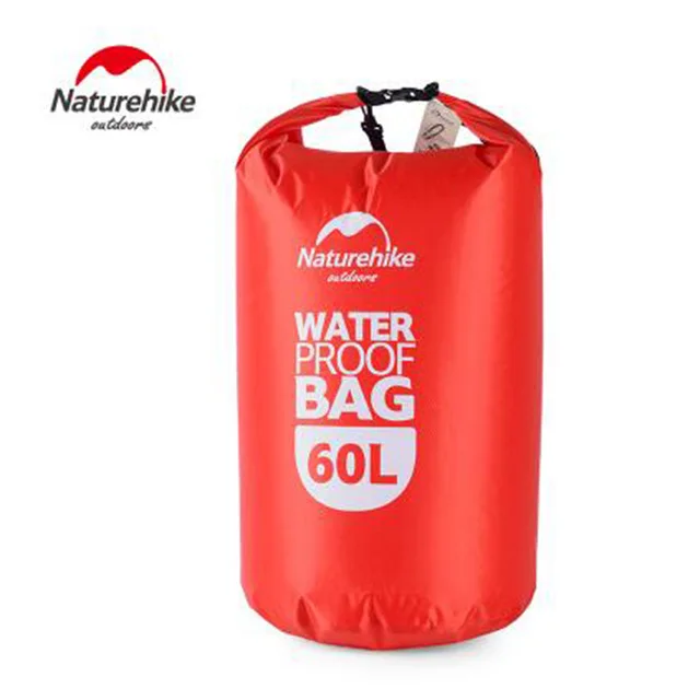 Red-60L NatureHike 5L 20L 60L водонепроницаемый мешок Сверхлегкий дрейфующий Сухой Мешок Пляжный дрейфующий Дайвинг Плавательный компрессионный мешок для хранения - Цвет: Red-60L